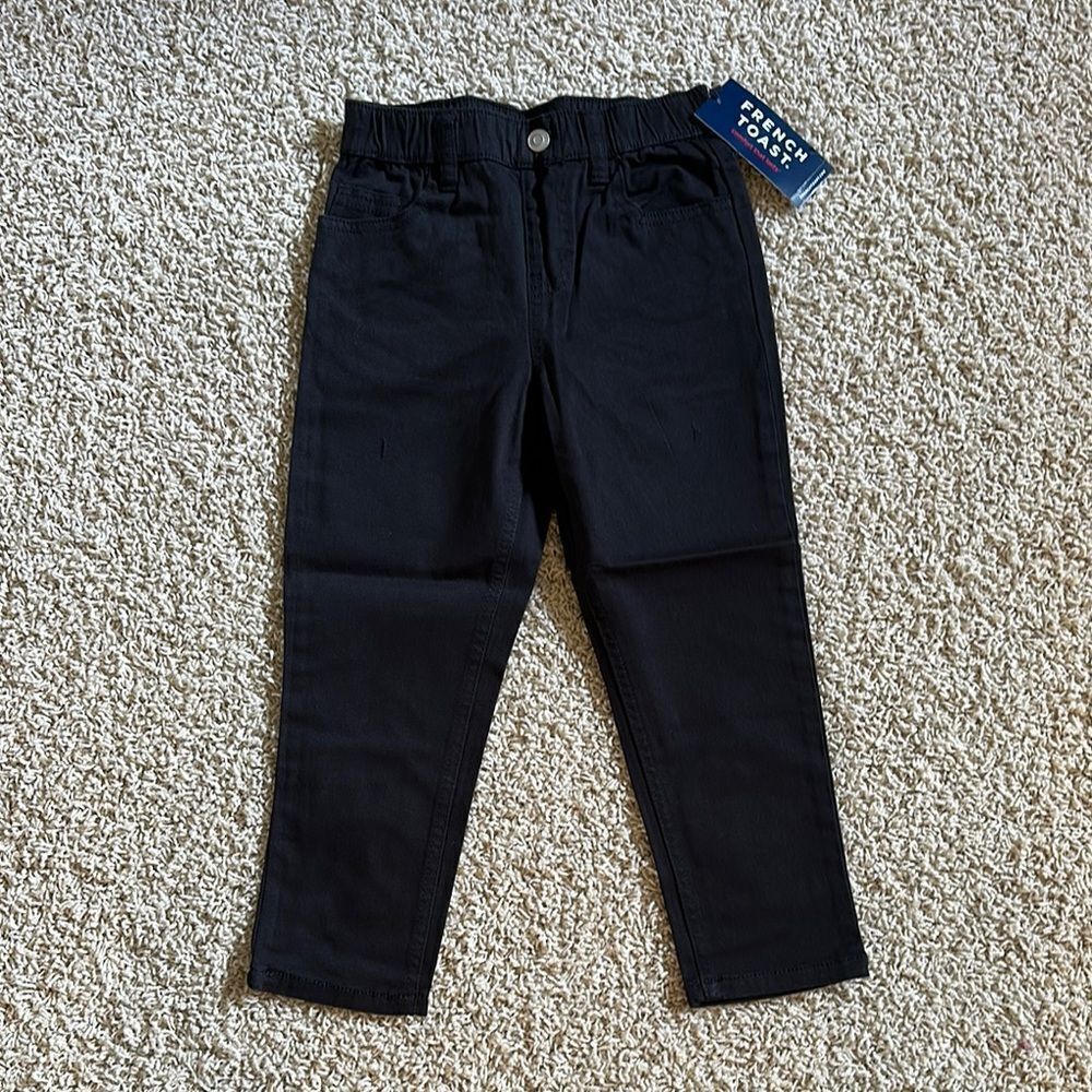 French Toast Black Jeans Structured Straight Leg